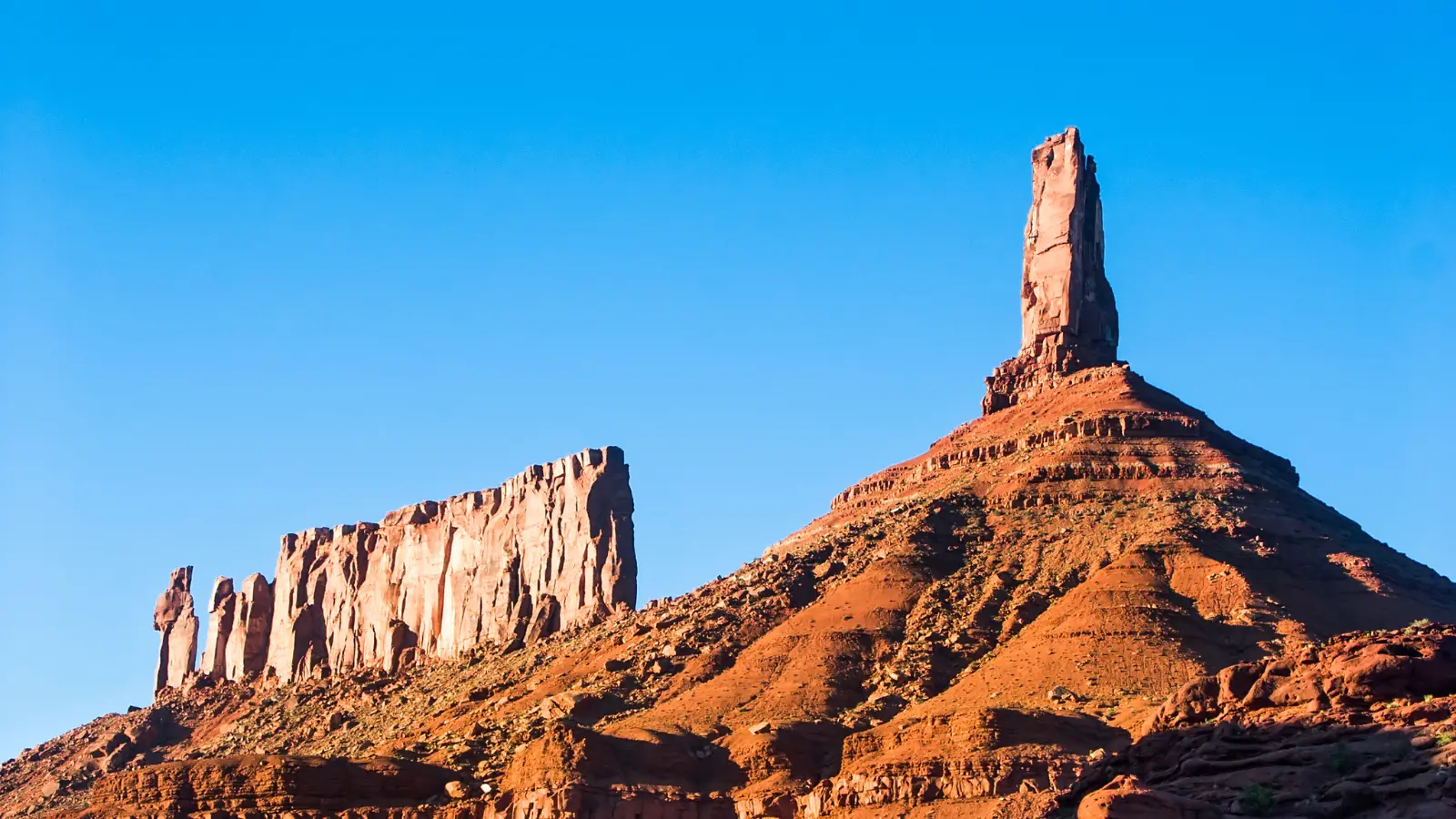 moab tours Castleton Tower a rock structure in Moab utah
