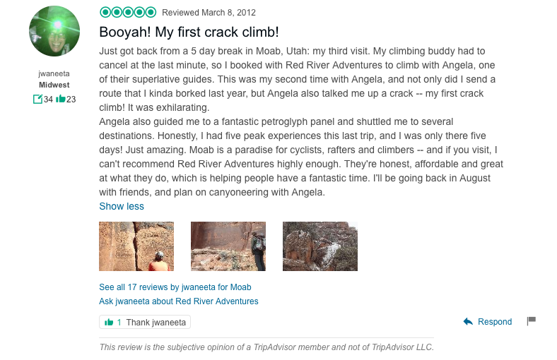 Read Our Reviews for Full-Day Rock Climbing- Red River Adventures, Utah Book Your Rock Climbing Adventure with Red River Adventures!