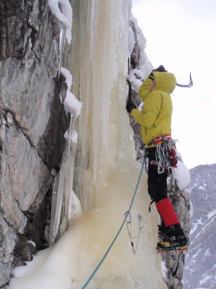 Nate on lead Utah Ice Climbing